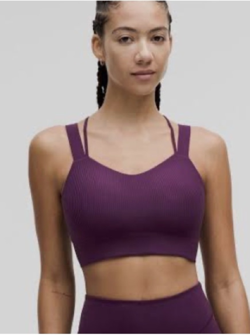 Lululemon Like a Cloud Ribbed Longline Bra in Dramatic Magenta S664